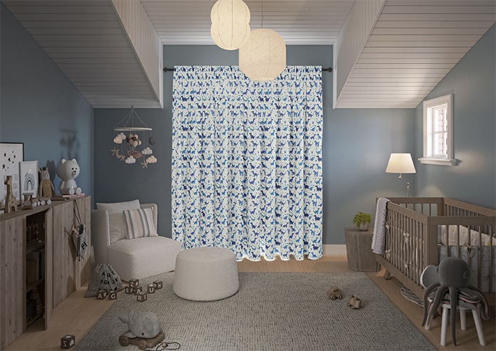 Dino Land, Blue Denim - Made to Measure Curtains - Image 15